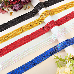 Polyester mit Spitzenbesatzband mit PVC-Pailletten&nbsp;OCOR-WH20050-015E