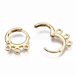 Messing Huggie Hoop Ohrring Zubehör&nbsp;KK-N233-082-NF