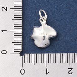 925 breloque fleur en argent sterling avec anneaux de jonction et 925 poinçons&nbsp;STER-M021-02S-03