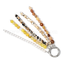 Colgantes de jade de seda dorada natural&nbsp;HJEW-JM04555