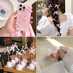 Handgefertigte Ornament-Accessoires aus Polyester mit Schleifen&nbsp;AJEW-TAC0014-11A