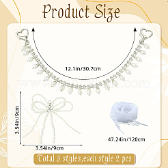 Stiefelriemenketten aus Messing und ABS mit Imitationsperlen und Strassen&nbsp;HJEW-SW00411