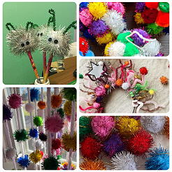 32 pompón de lentejuelas suaves de piel sintética&nbsp;DIY-SC0033-96D