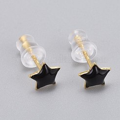 Orecchini a bottone in ottone smaltato&nbsp;EJEW-L231-67