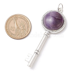Große Anhänger aus natürlichem Amethyst/Rosenquarz/Lapislazuli/synthetischem/Opalit/schwarzem Stein&nbsp;PALLOY-JF02880