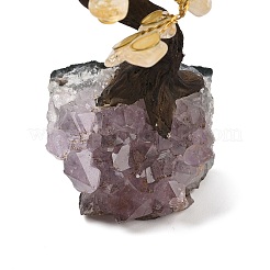 Scultura ad albero con scaglie di quarzo giallo naturale&nbsp;DJEW-K026-01B