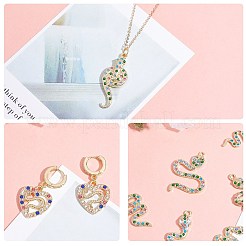 16 pièce pendentif à breloques serpent en alliage zircone cubique pendentif animal couleur mixte pour bijoux collier boucle d'oreille fabrication artisanat&nbsp;JX732A