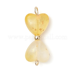 7 Stück 7 Farben mattierte transparente Acryl-Doppelherz-Anschluss-Charms&nbsp;PALLOY-JF04508