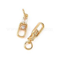 Breloques en laiton Shegrace avec micro-pavé de zircone cubique transparente&nbsp;XGRQ4N510-726G