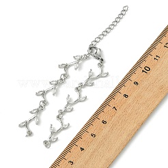 Armbandherstellung aus Messing mit klaren Zirkonia-Pavé-Steinen und Zweiggliedern&nbsp;AJEW-JB01643