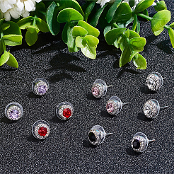 5 Paar Ohrstecker mit Zirkonia-Diamanten in 5 Stilen&nbsp;EJEW-AN0004-30