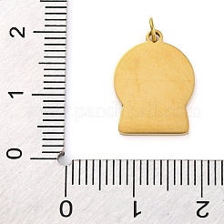 Pendentifs en acier inoxydable 304 émaillé avec placage ionique (IP) sur le thème de Noël&nbsp;STAS-Z104-01G-02
