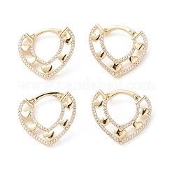 Orecchini a cerchio con zirconi cubici a cuore&nbsp;EJEW-M216-07B