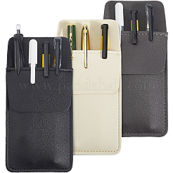 3 Stück 3 Farben rechteckige Stifttasche aus Leder&nbsp;DIY-CL0002-23