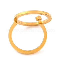 Bagues ouvertes en acier inoxydable 304 avec placage ionique (IP) et strass pour femmes&nbsp;RJEW-S414-21B-G