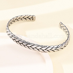 Bracelets manchettes rétro en acier inoxydable chirurgical 316&nbsp;BJEW-C142-14B-AS