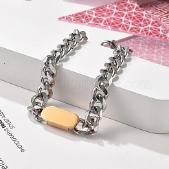 Panzerkettenarmbänder aus 304 Edelstahl für Damen und Herren&nbsp;BJEW-F488-11PG