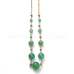 Colliers de perles graduées en acier inoxydable 304&nbsp;NJEW-H210-F-G