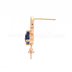 Messing Micro Pave klare Zirkonia Ohrring Zubehör&nbsp;KK-T062-219A-NF