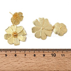 Ohrstecker aus Messing mit Blumenmotiv&nbsp;EJEW-D352-01G-01
