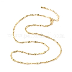 Collares de cadena de eslabones ovalados con textura de latón para mujeres y hombres&nbsp;NJEW-F337-04G