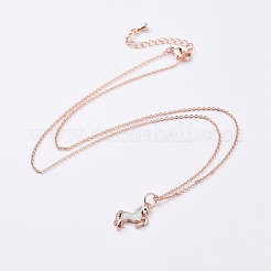 Collane con pendente in ottone unicorno&nbsp;NJEW-JN02575-M