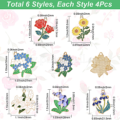 24pcs 6 Arten Zinklegierungs-Emaille-Anhänger&nbsp;ENAM-SC0007-33