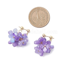 3 paire de boucles d'oreilles pendantes en résine laiton en forme de fleur&nbsp;EJEW-TA00778