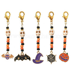 Decoraciones colgantes de esmalte de aleación de tema de halloween&nbsp;HJEW-MZ00286