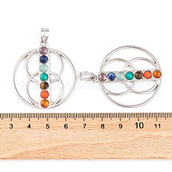 Chakra-Anhänger aus natürlichem Tigerauge&nbsp;G-NH0025-11P