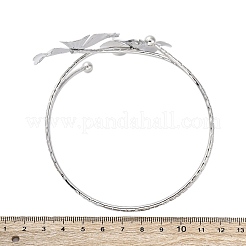 Armreifen aus Blumenlegierung für Mädchen und Frauen&nbsp;LS-AJEW-A063-01A-P