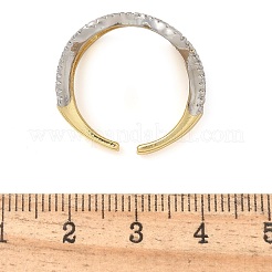 Manschettenfingerringe aus Messing mit Mikropflaster und klarem Zirkonia für Damen&nbsp;RJEW-B112-11GP