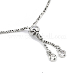 Bracelets en argent avec micro pavé de zircons cubiques en laiton plaqué rack&nbsp;BJEW-P341-04P