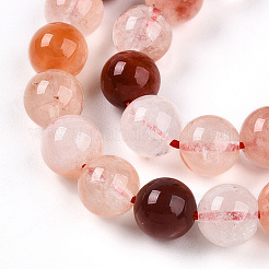 Fili di perle di quarzo ematoide rosso naturale&nbsp;G-T140-6mm-01