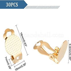30 paio di orecchini a clip in acciaio inossidabile 304&nbsp;STAS-UN0033-35
