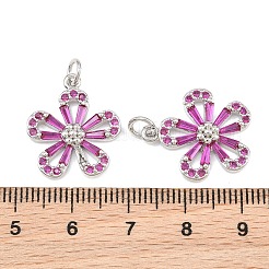 Colgantes de circonita cúbica orquídea micro pavé de latón&nbsp;CU-CBA7E9C-06P