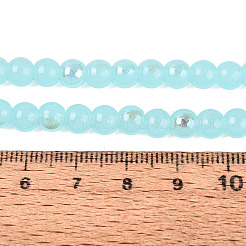 Perlas de vidrio de imitación de Jade imitación electrochapa&nbsp;EGLA-Q132-6MM-01B-05