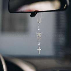 3 pendentif décoratif en alliage et verre en forme de croix&nbsp;HJEW-DR00206