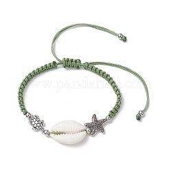 Bracelets de perles tressées en cauris naturels pour femmes&nbsp;BJEW-JB11765-07