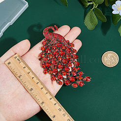 1 broche à revers en alliage de strass en forme de paon pour femme&nbsp;JEWB-FH0002-31A