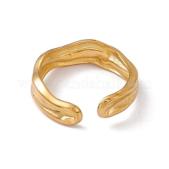 Bague ouverte torsadée en acier inoxydable 304 avec placage ionique (IP) pour femme&nbsp;X-RJEW-C045-23G