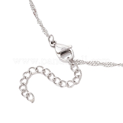 Collane con catena di Singapore con ciondolo a sacchetto vuoto in macramè in acciaio inossidabile 304&nbsp;NJEW-JN05285-02