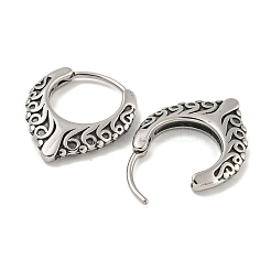 Orecchini a cerchio in acciaio chirurgico inossidabile 316&nbsp;EJEW-D096-07F-AS