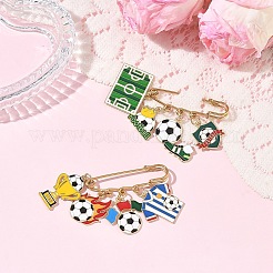 Broche en acier inoxydable 304 sur le thème du football (2 pièce)&nbsp;JEWB-YW00004