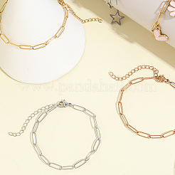 15 Stück 3 Farben 304 Edelstahl Büroklammer Kette Armbänder&nbsp;BJEW-BBC0001-20