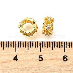 Spalte Messing Micro Pave Zirkonia European Beads&nbsp;KK-L230-08G-02