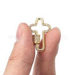 Messing Micro Pave Zirkonia Schraube Karabiner Schloss Charms&nbsp;KK-I657-16G