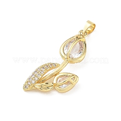 Pendentifs avec zircon cubiques à micro-pavés en laiton&nbsp;KK-A303-14G-03