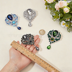 4 broche de aleación de zinc con forma de lágrima de 4 colores para ropa.&nbsp;JEWB-FH0003-27