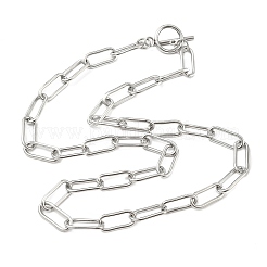 Collane con catene a forma di graffetta in acciaio inossidabile 304&nbsp;NJEW-Z102-02P